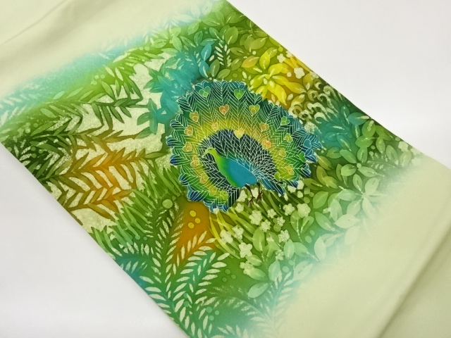 JAPANESE NAGOYA OBI / SHIOZE / PEACOCK